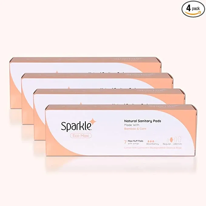 Sparkle Natural & Biodegradable Bamboo Fibre Sanitary Pads