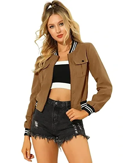 Allegra K Women's Bomber Jacket