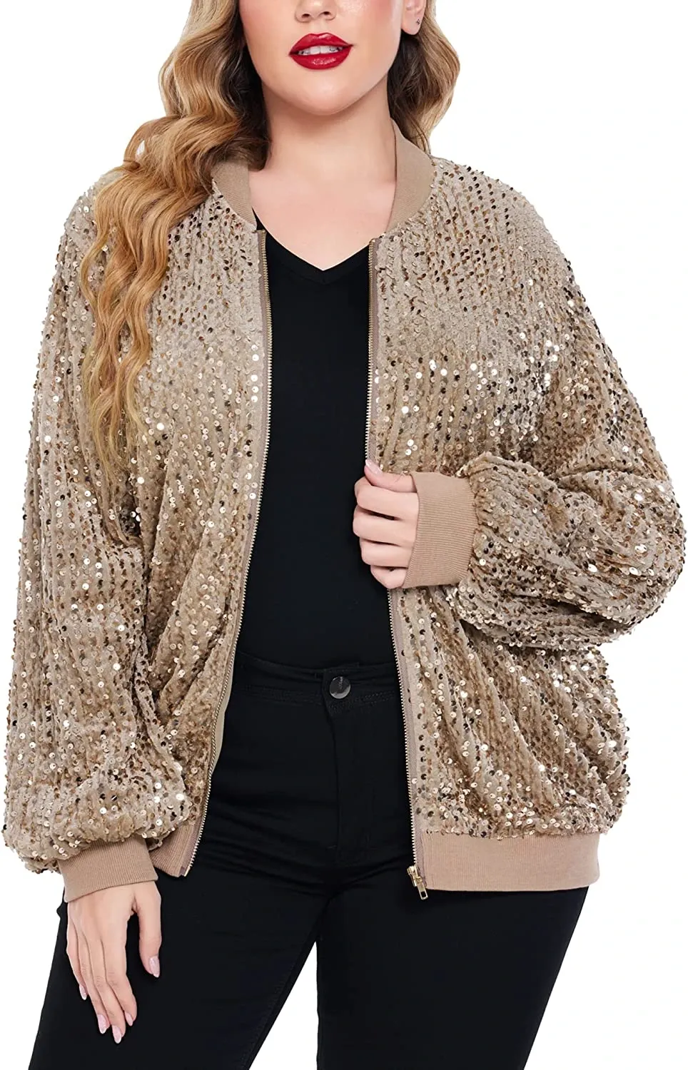 In'voland Plus Size Women's Bomber Jacket