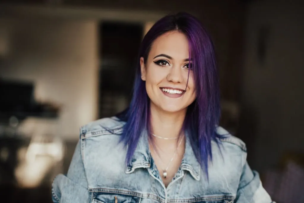  Add Some Indigo and Purple Highlights to your Dark Hair 