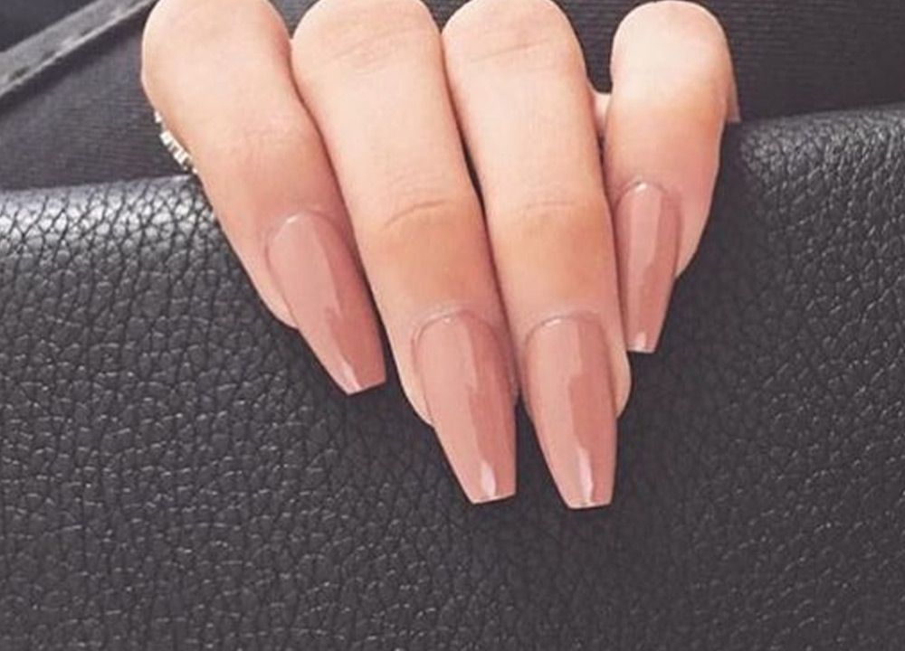 Coffin Nude Nails