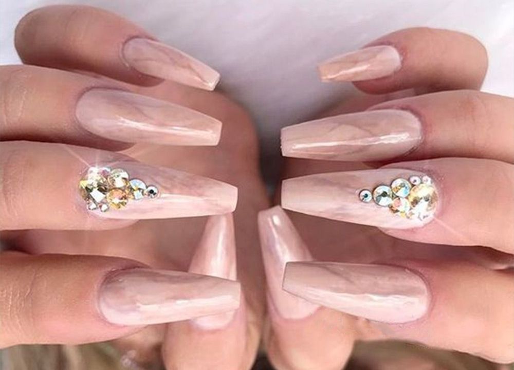 Marble Nude Nails