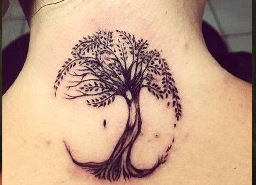 Tree of Life Neck Tattoo for Women